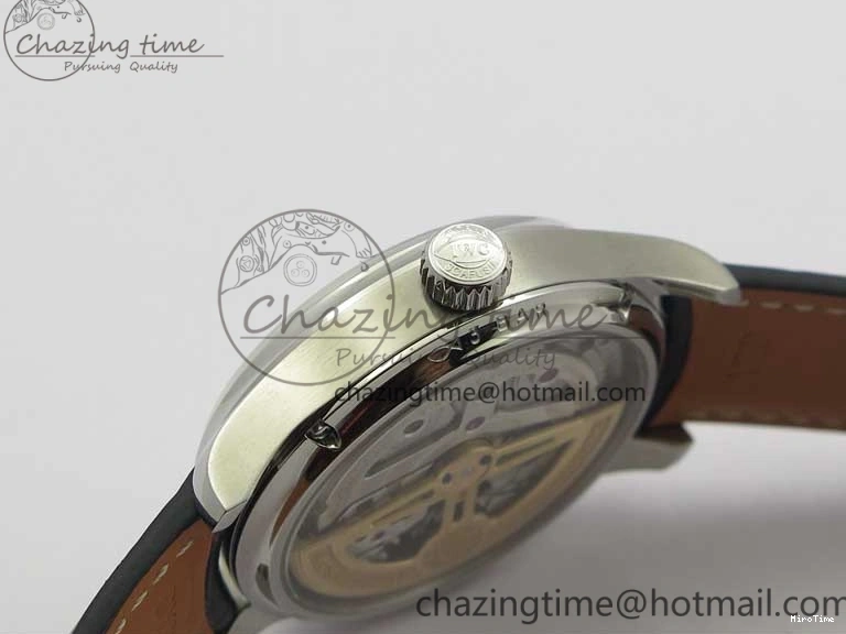 MIROTIME 0128 Portugieser Perpetual Calendar IW503406 V9F 1:1 Best Edition Silver Dial on Black Leather Strap A FastDry 7115